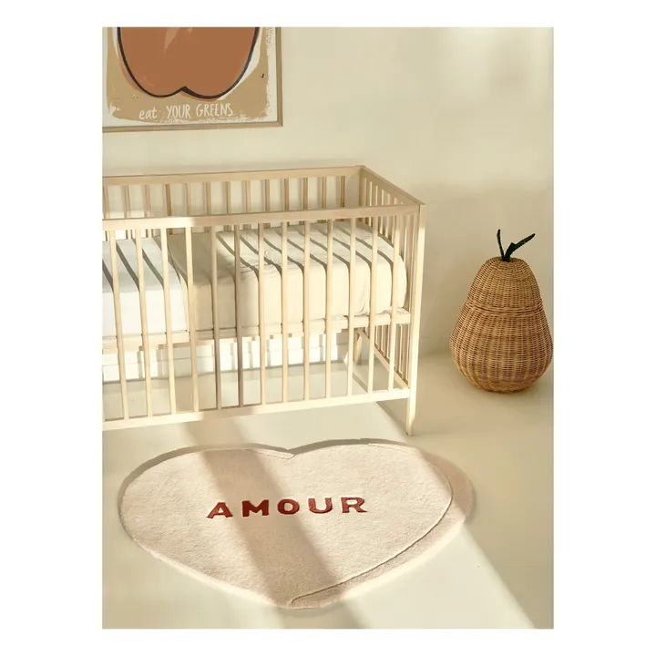 Maison Deux Tapis Cœur Amour en laine | Rose