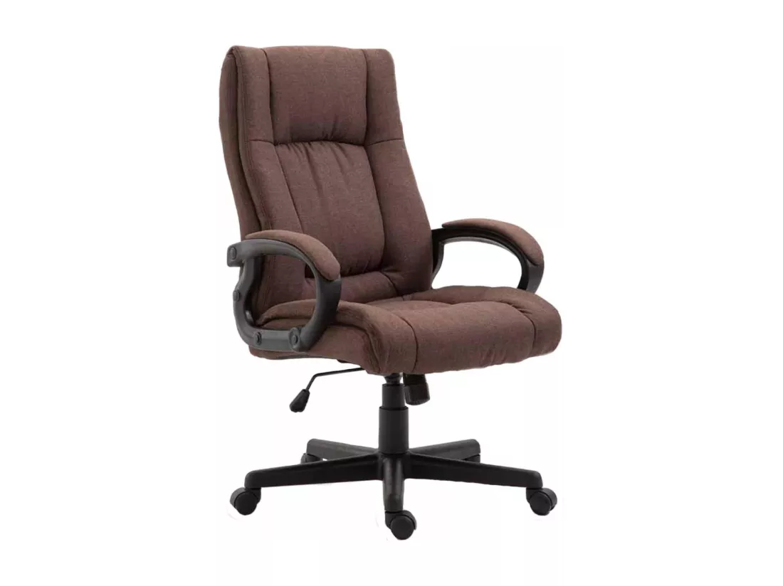 Chaise de bureau - Tissu & Blanc - Marron - XL Sparta