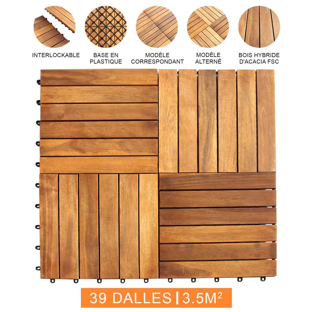Dalles de Terrasse en Bois Kukoo