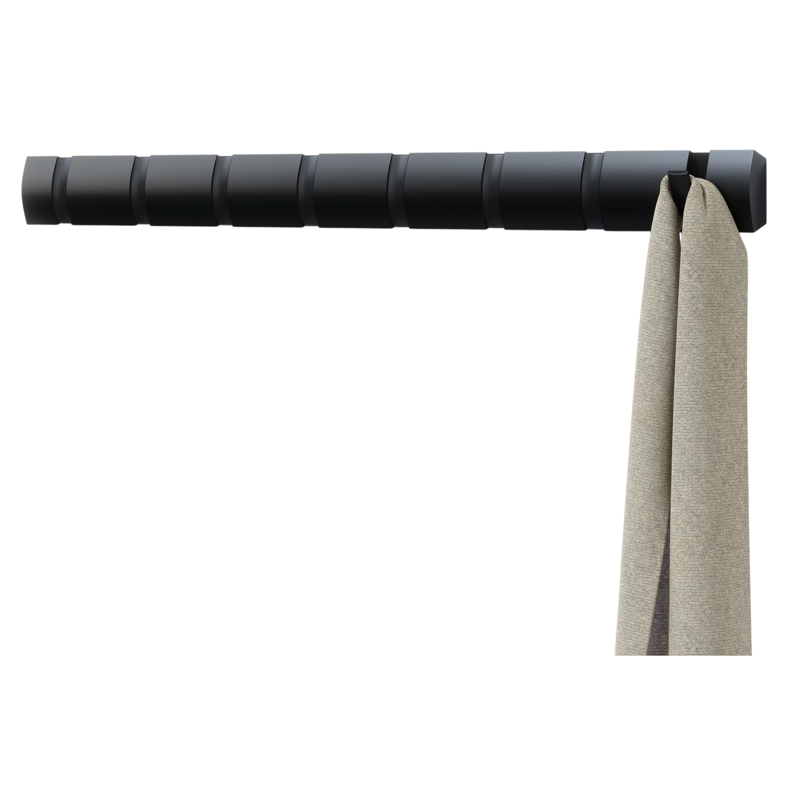 Garderobenleiste Flip 8 Haken, Schwarz