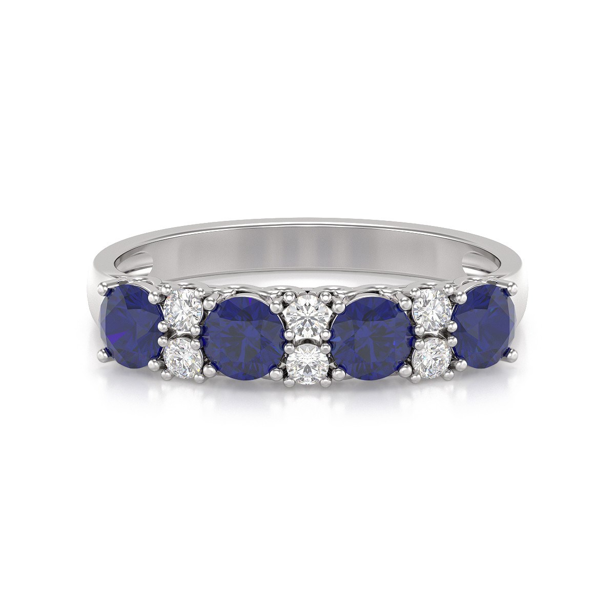 Bague ADEN Or 585 Blanc Saphir et diamants 2.650grs