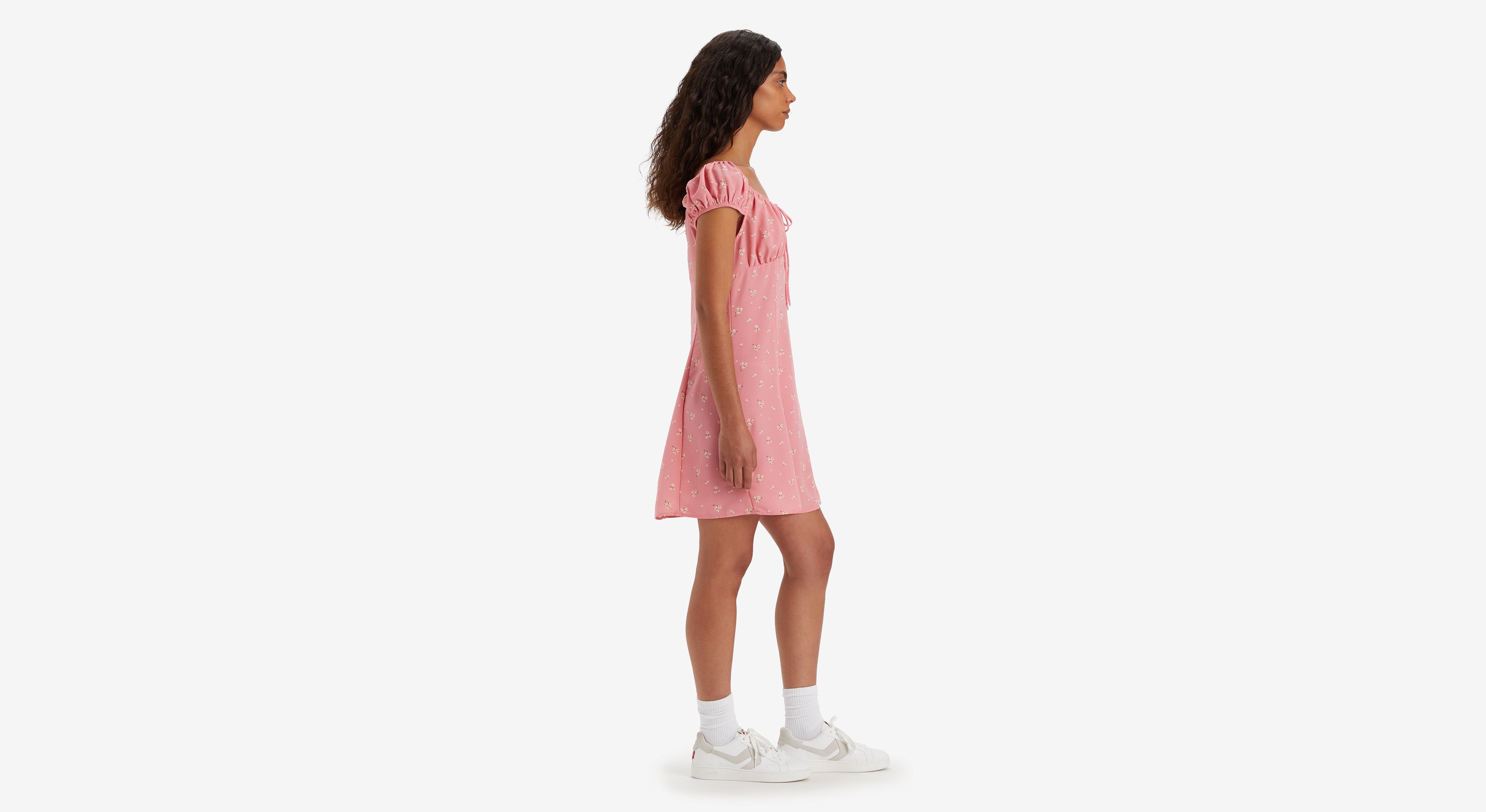 Robe à mancheron Clementine - Galia Dot Coral Red - Rouge