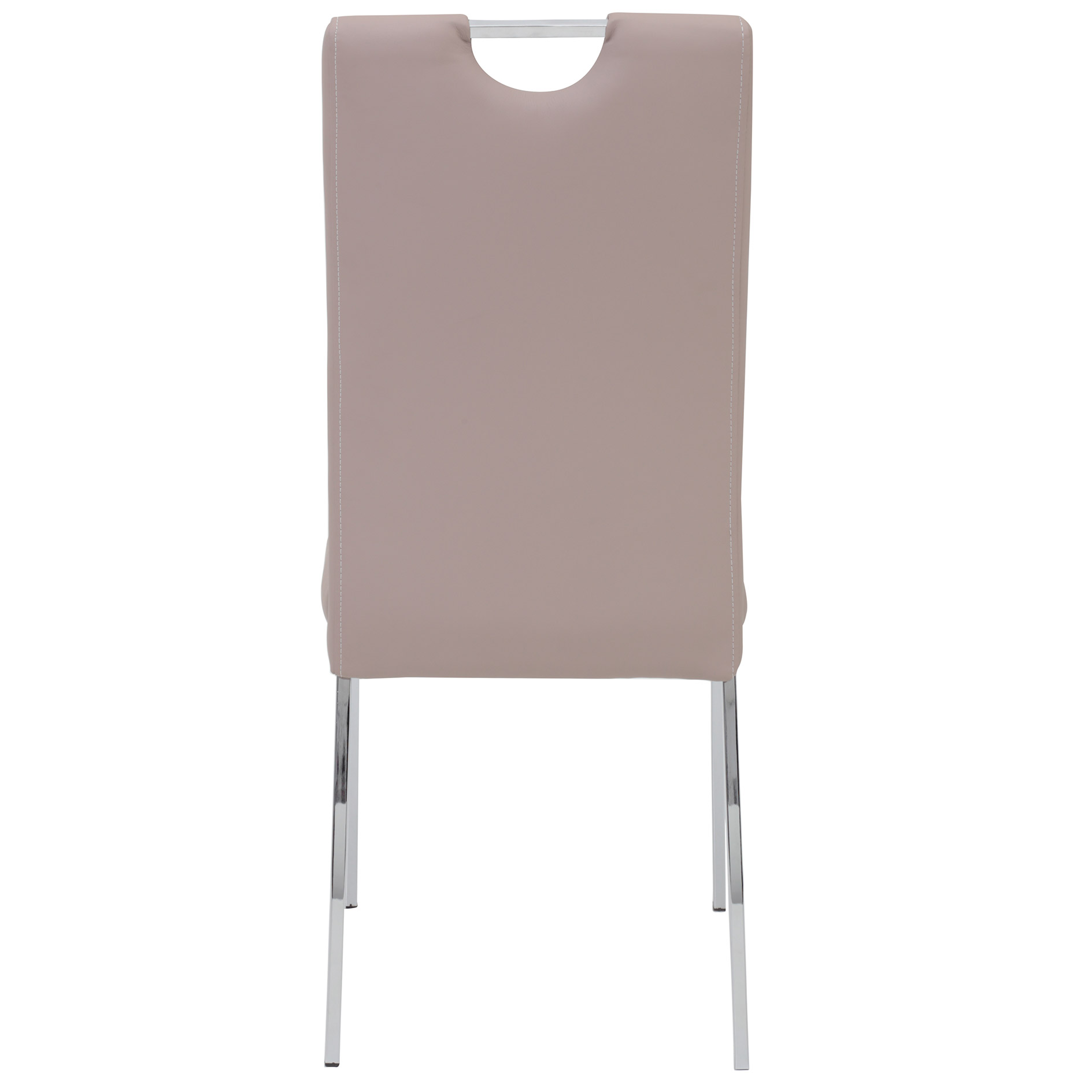 2er-Set Polsterstühle - cappuccino-chromfarben - Kunstleder