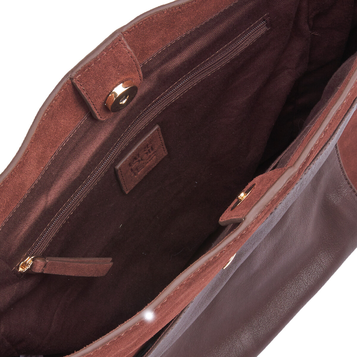 COLEÇÕES LA REDOUTE<br>Bolsa em couro macio, alça de ombro ajustável