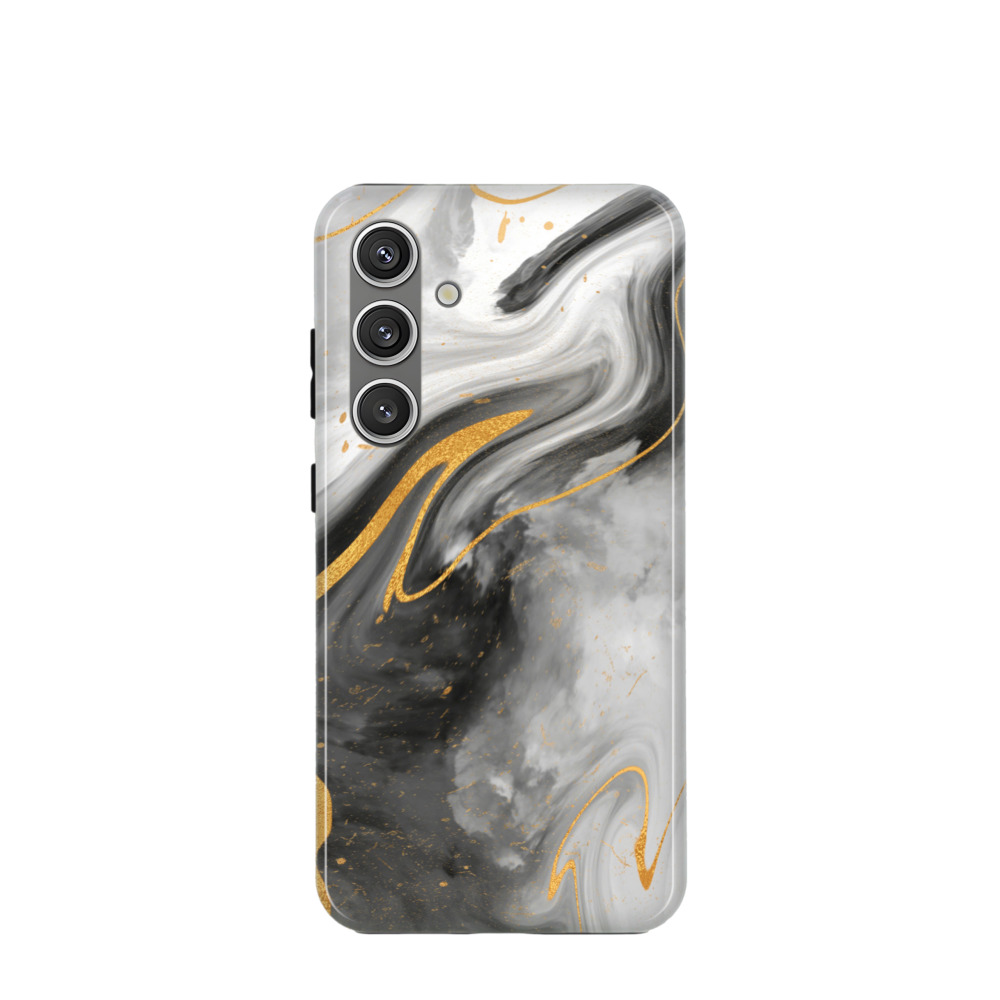 Samsung Galaxy S24 Plus Hybrid (Kunststoff / Gummi) Hülle Marmor Marble 13 - Schwarz