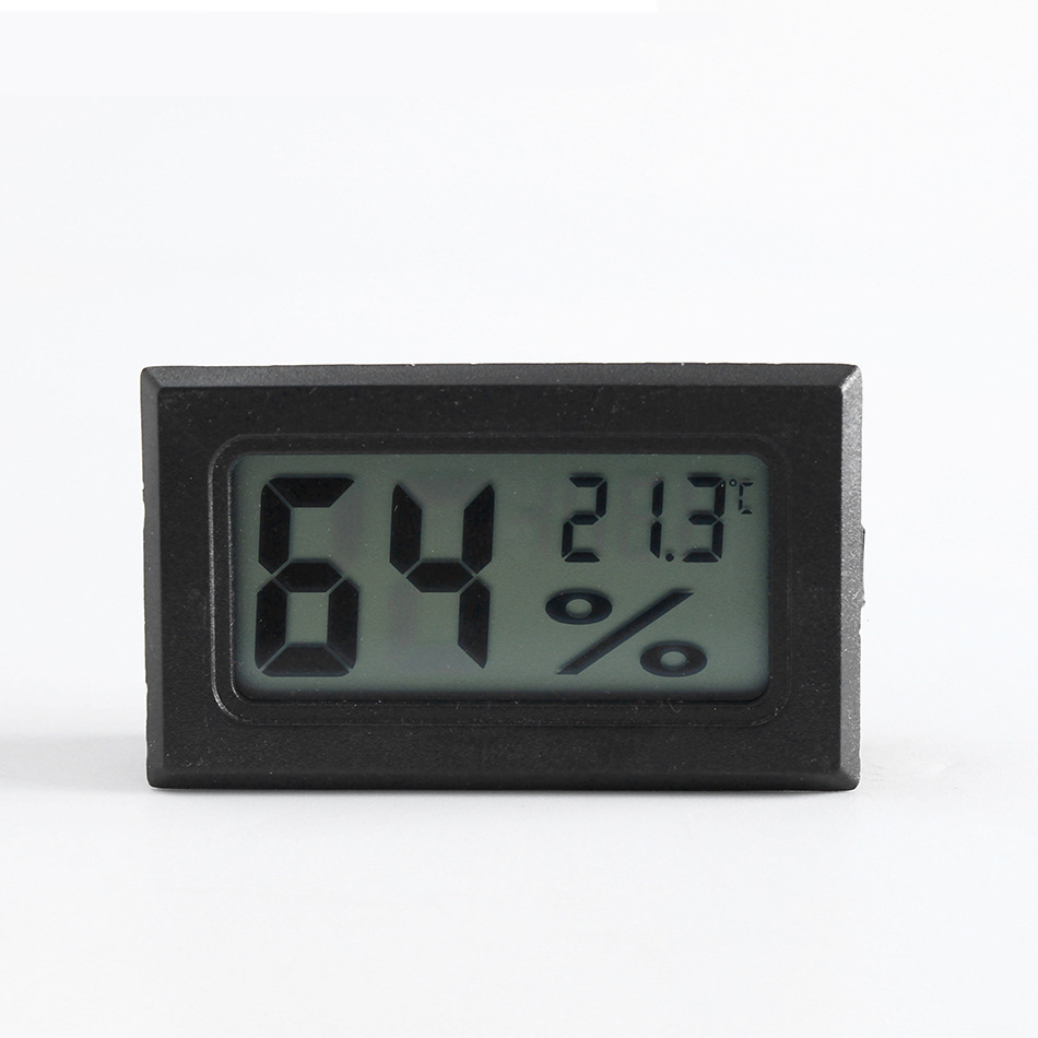 (45x30mm) Mini Digital LCD Hygrometer Feuchtigkeitsmesser / Thermometer (Batteriebetrieben) - Schwarz