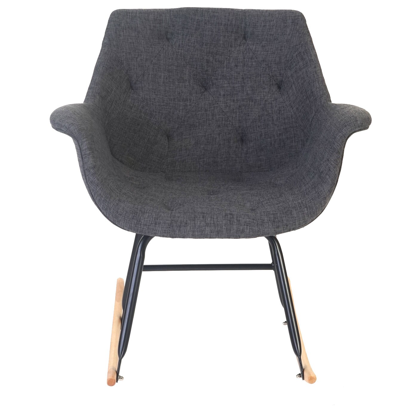 Schaukelstuhl Vaasa T820, Schwingsessel Relaxsessel ~ Textil, grau