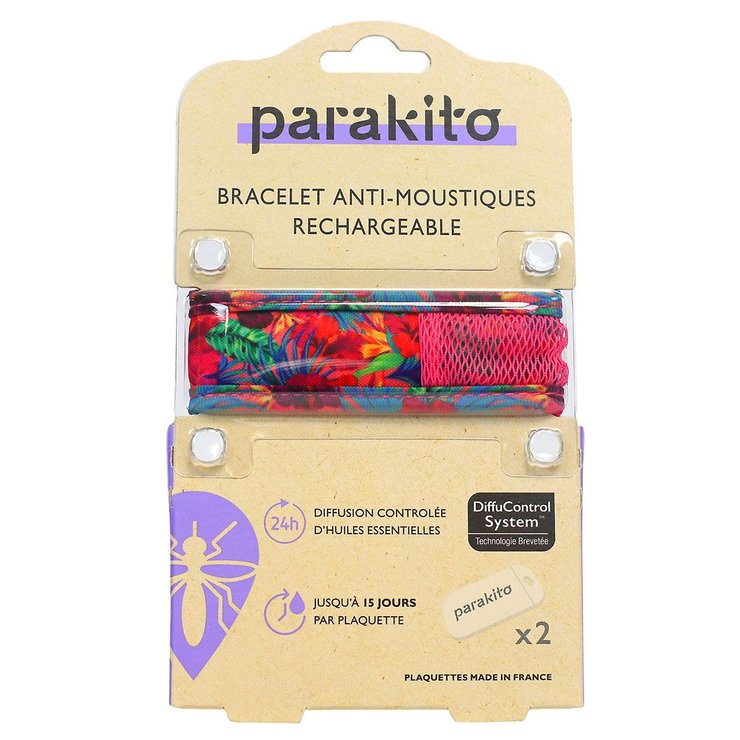 Bracelet anti-moustiques rechargeable tropical Rose