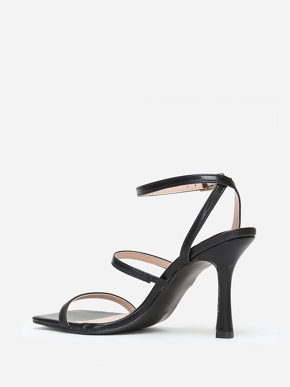 Sandales à brides et talon aiguille- Noir