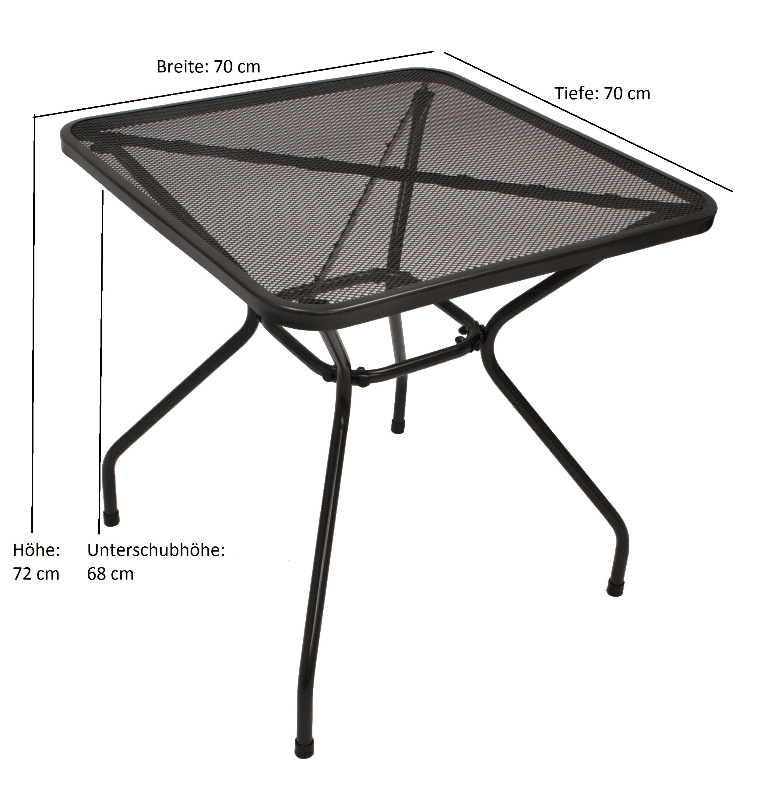 DEGAMO Garnitur CLASSIC 5-teilig, Streckmetall anthrazit (Tisch 70x70cm)