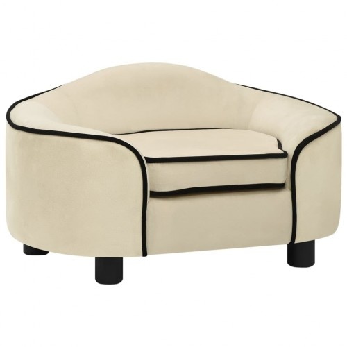 Sofá redondo creme para cães Vidaxl