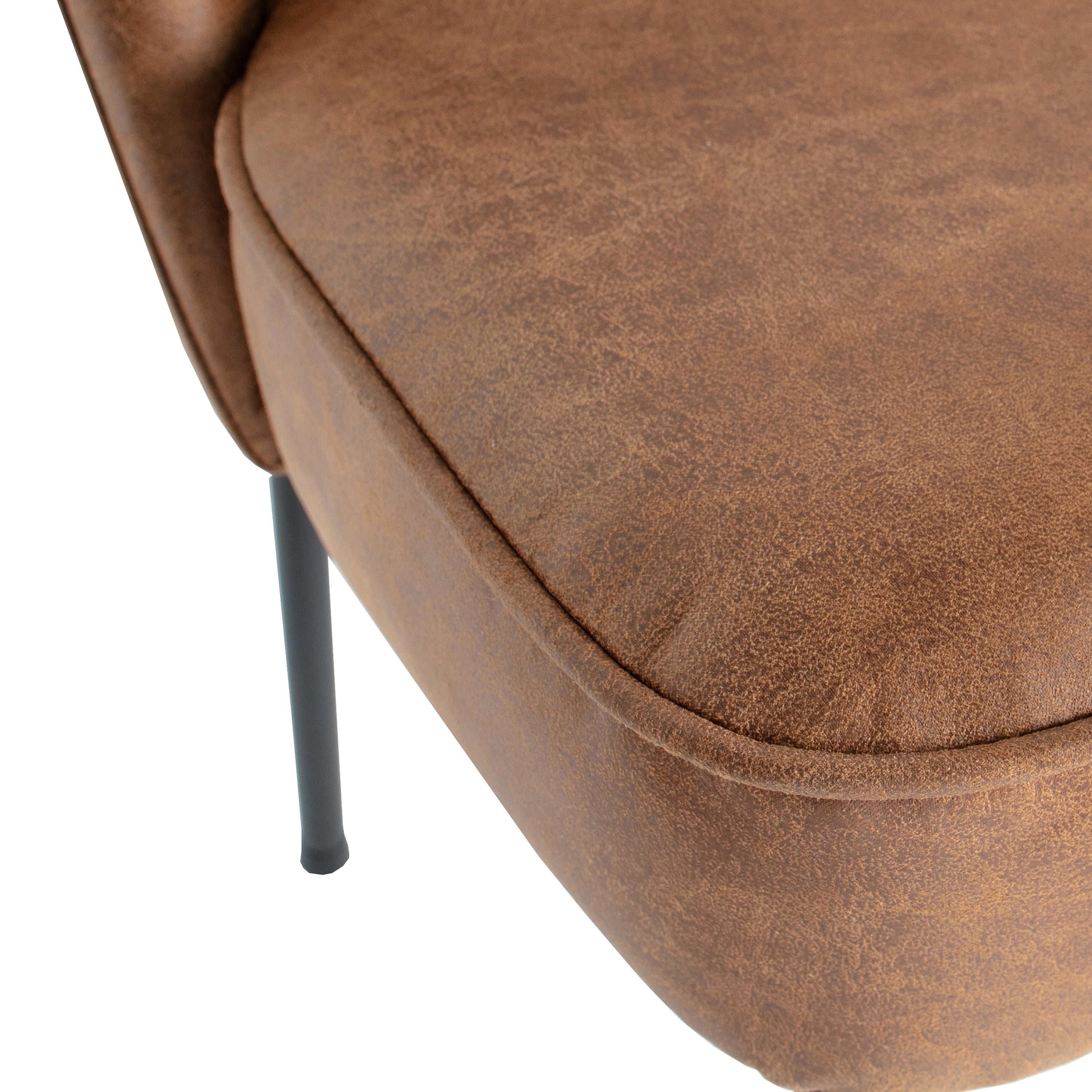 WOOOD Vogue Eetkamerstoel - Leder - Cognac