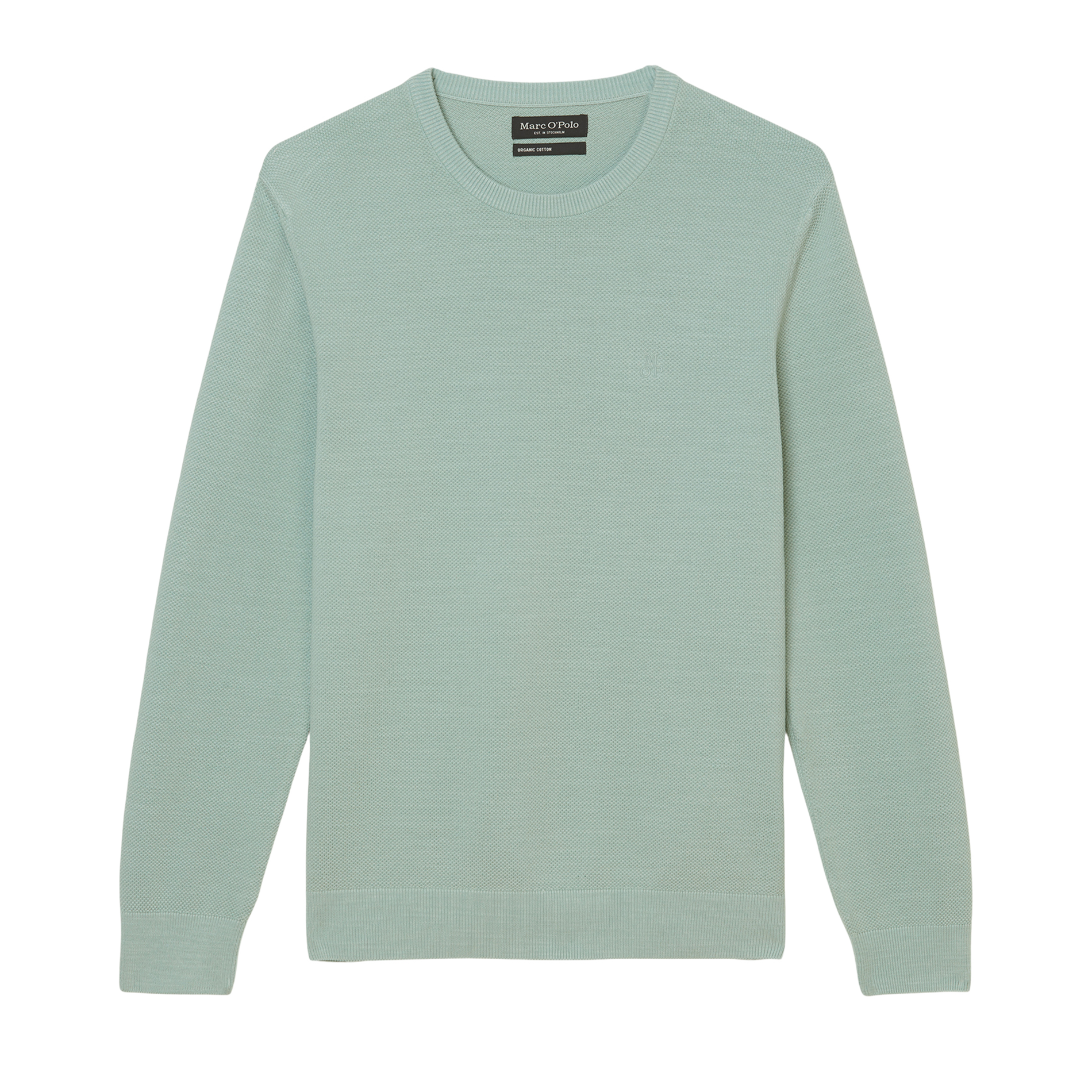 Pull col rond en coton biologique | Bleu