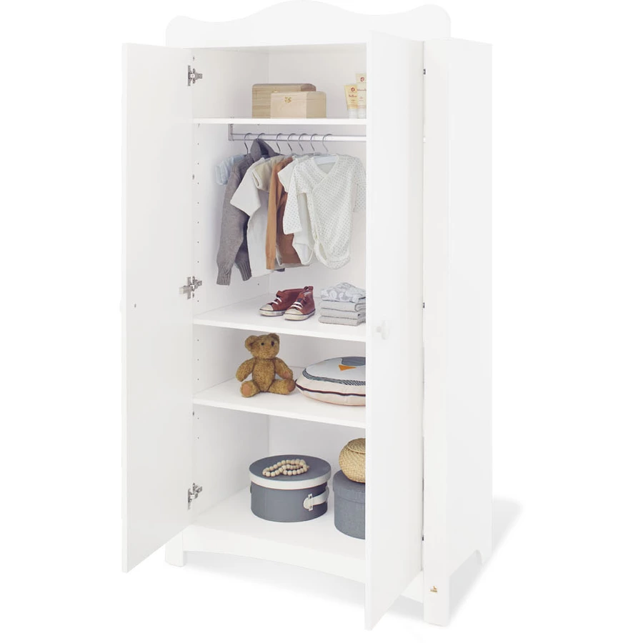Pinolino Kinderzimmer Florentina 2 türig,breite Kommode, Regalaufsatz und Bett 60 x 120 cm
