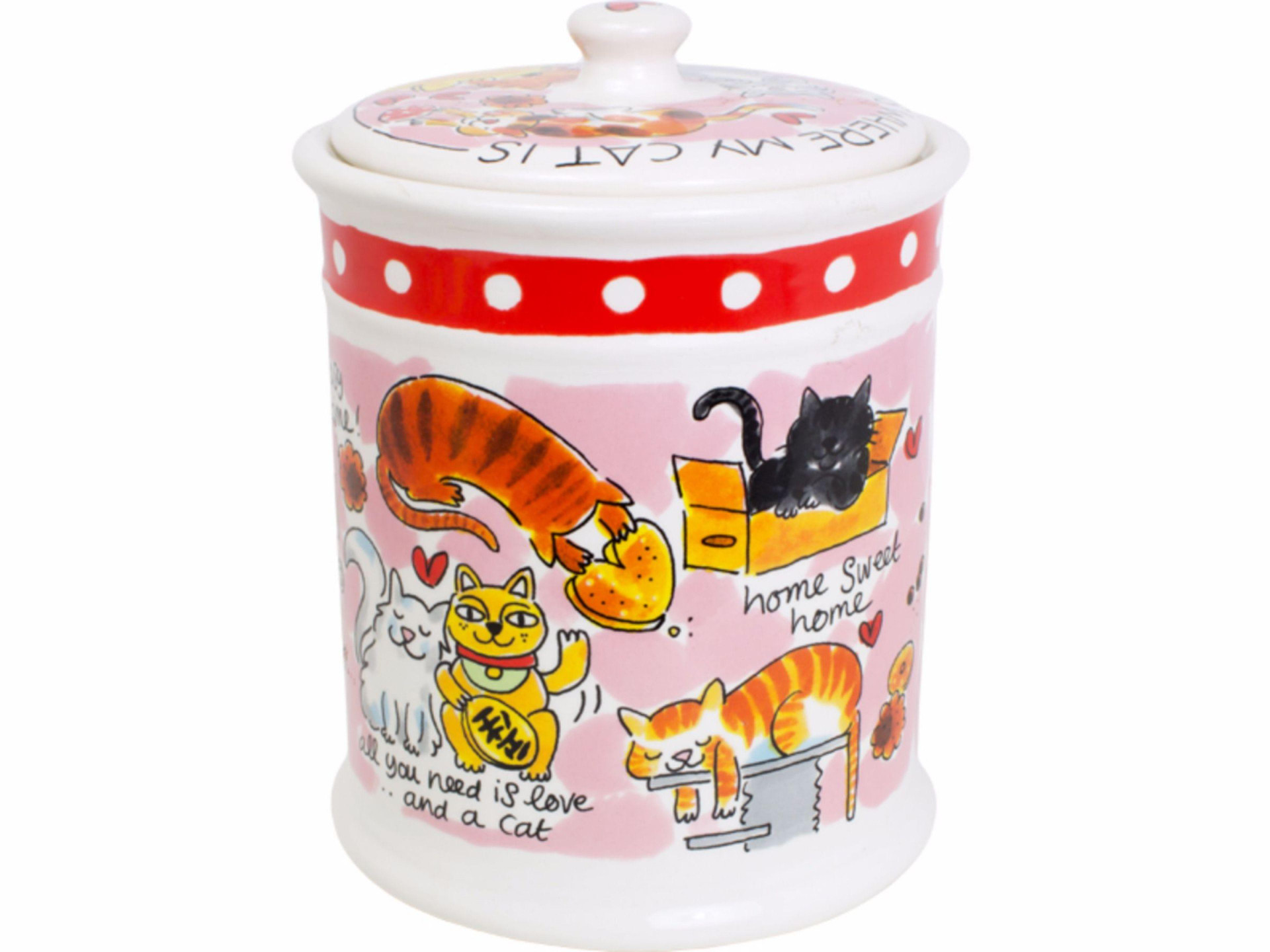 Voorraadpot 22.5cm Dier Home is where the cat is