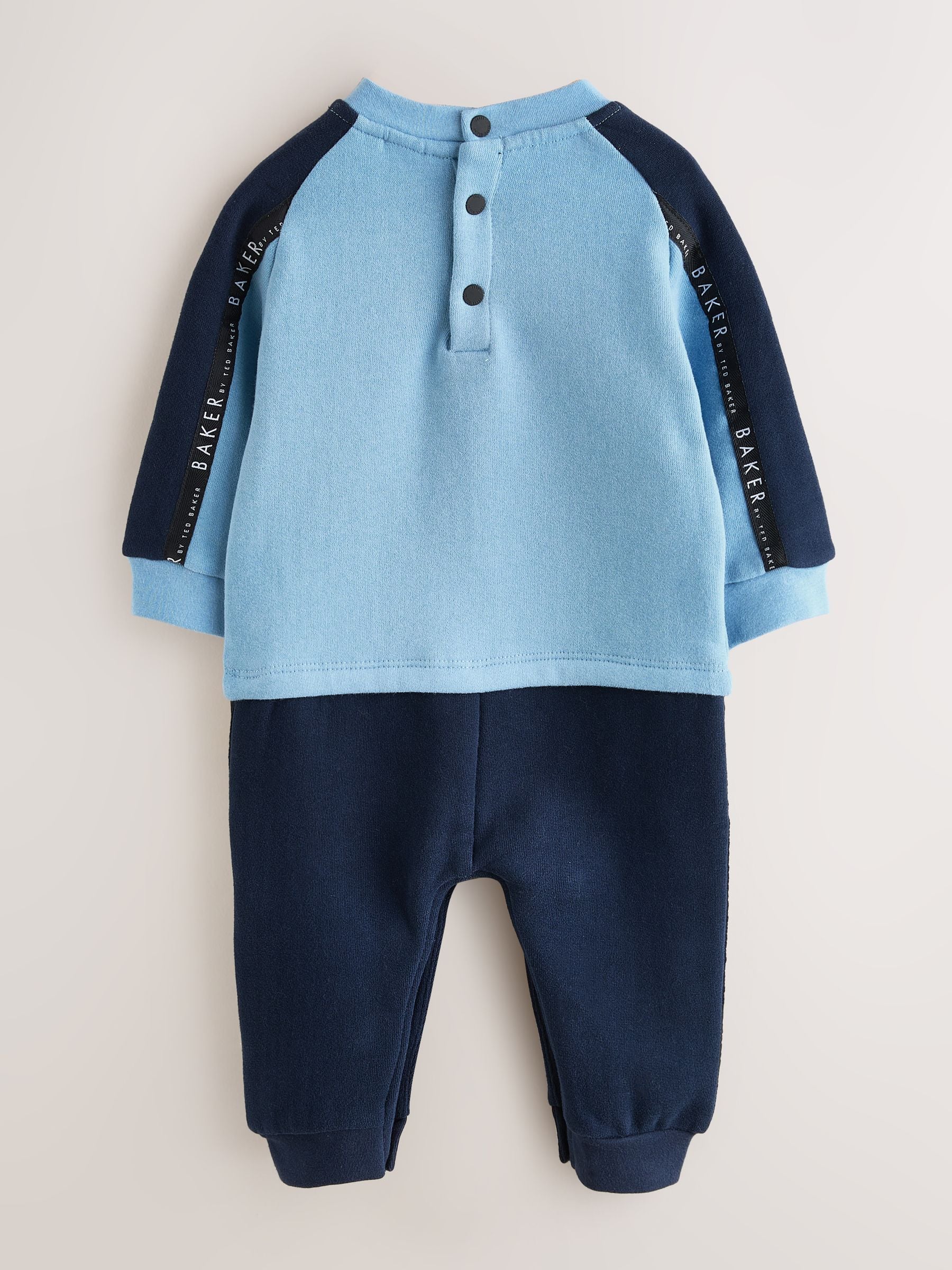 Blauw/Zwart - Baker by Ted Baker Panel Long Sleeve Romper
