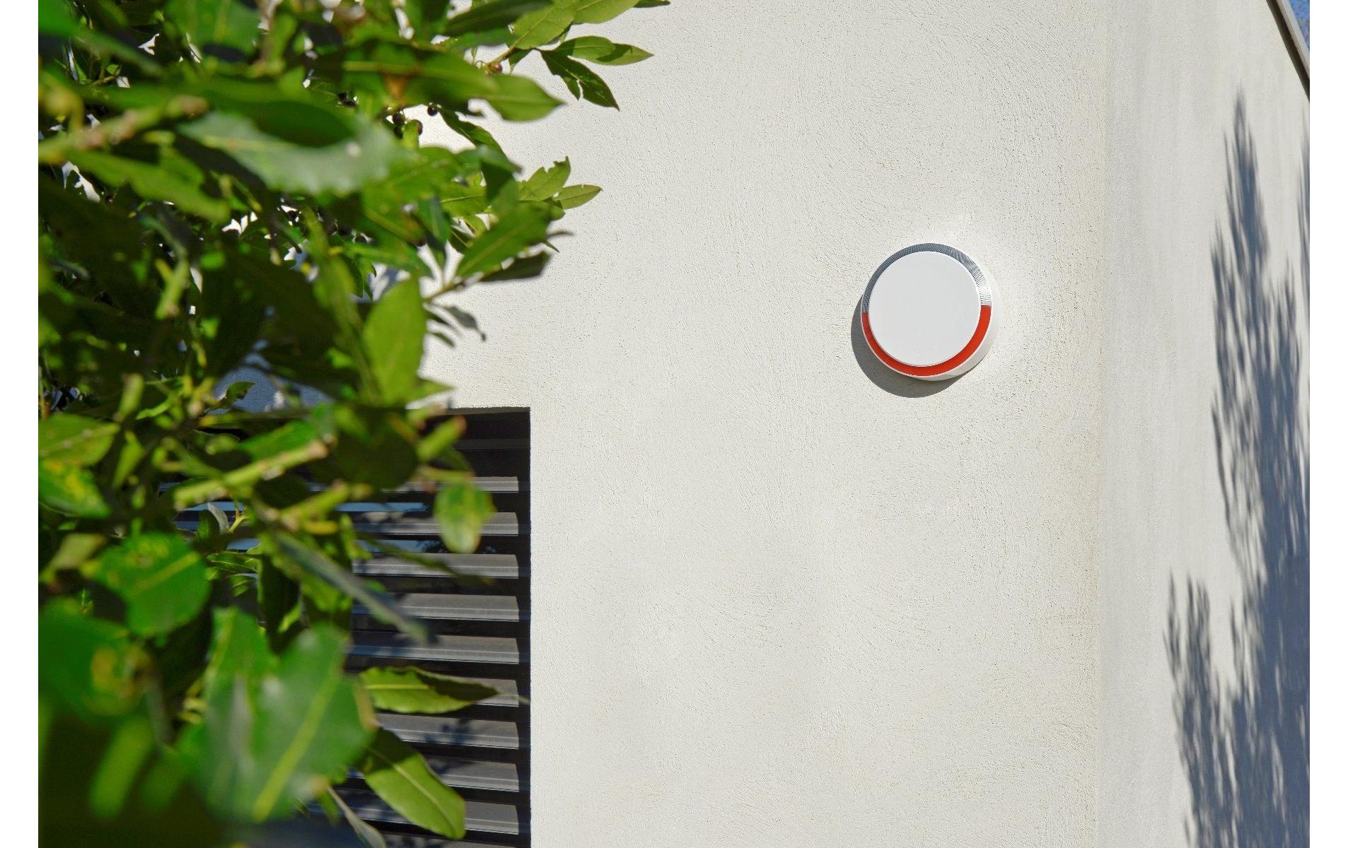 Aussensirene ONE+ Weiss<br>Outdoor Alarmsirene mit orangem Blitzlicht