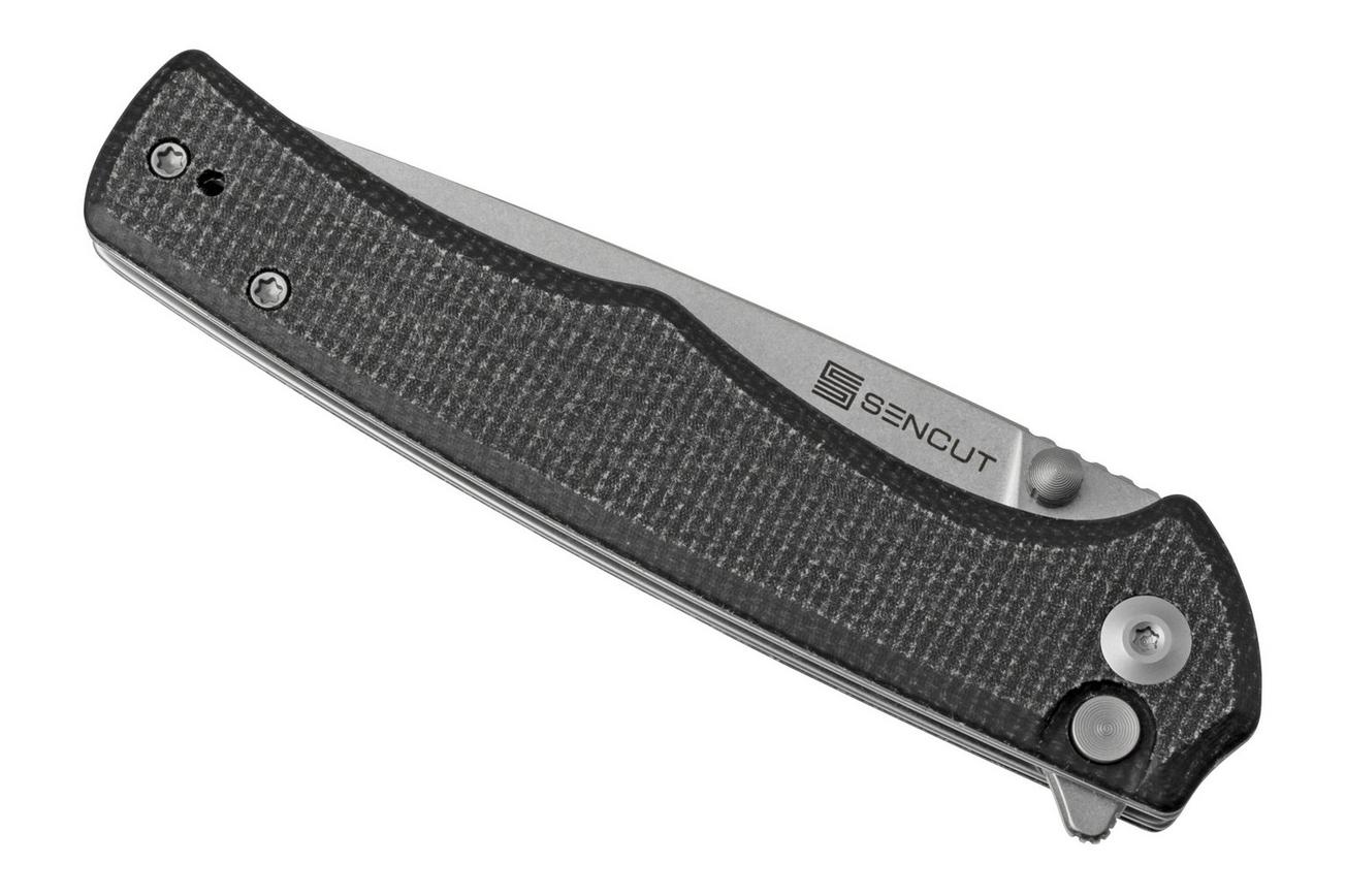 SENCUT Crowley S21012-2 Stonewashed, Black micarta, zakmes