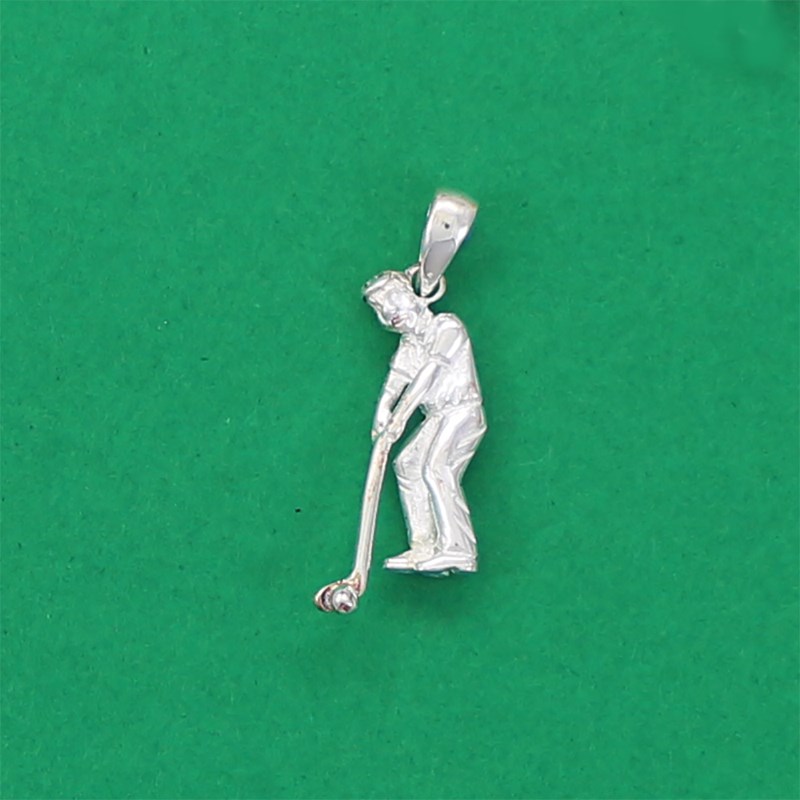 Pendentif joueur de golf - Argent massif