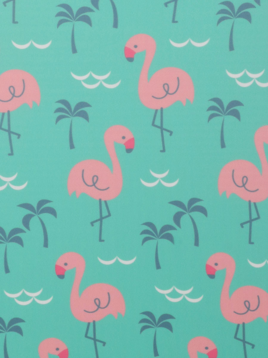 Housse de valise Periea Green with Pink Flamingos L