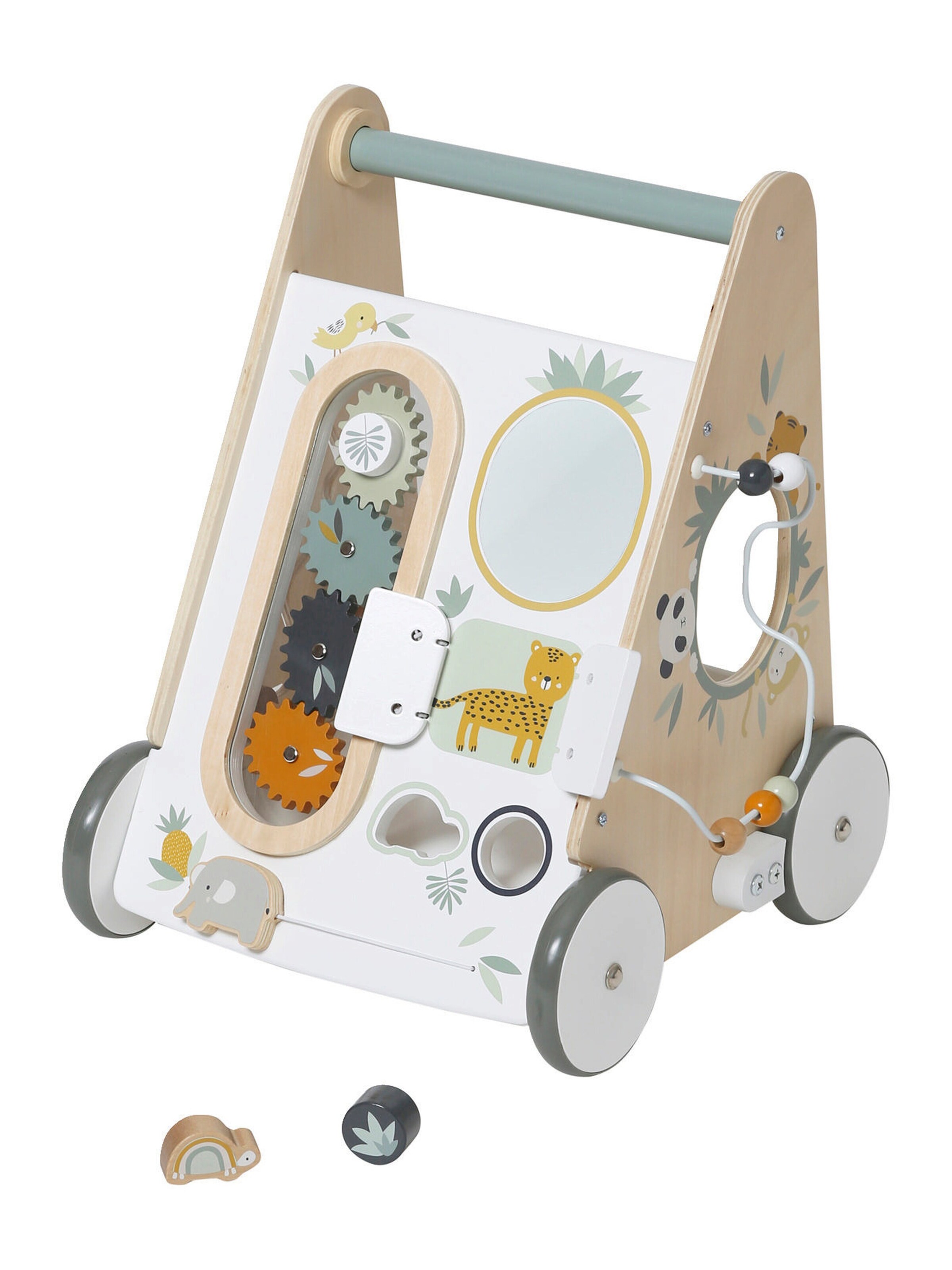 Vertbaudet Baby Lauflernwagen PANDAFREUNDE mit Bremse, Holz FSC® mehrfarbig