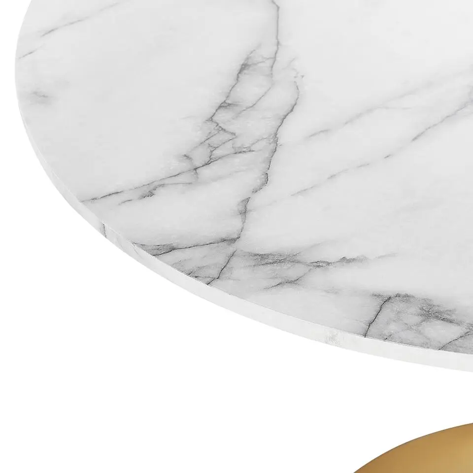 BOCA - Ronde eettafel - Wit/Goud - 90 cm - MDF