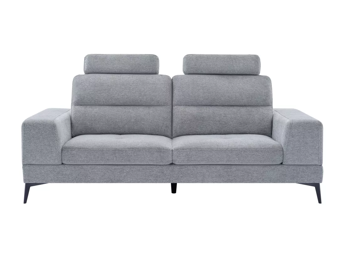 Canapé 3 places en tissu texturé gris avec dossier avance-recule UDALIO