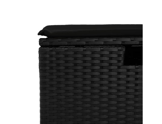 VIDAXL - Pouf Tabouret de jardin avec coussin noir 55x55x37 cm résine tres...