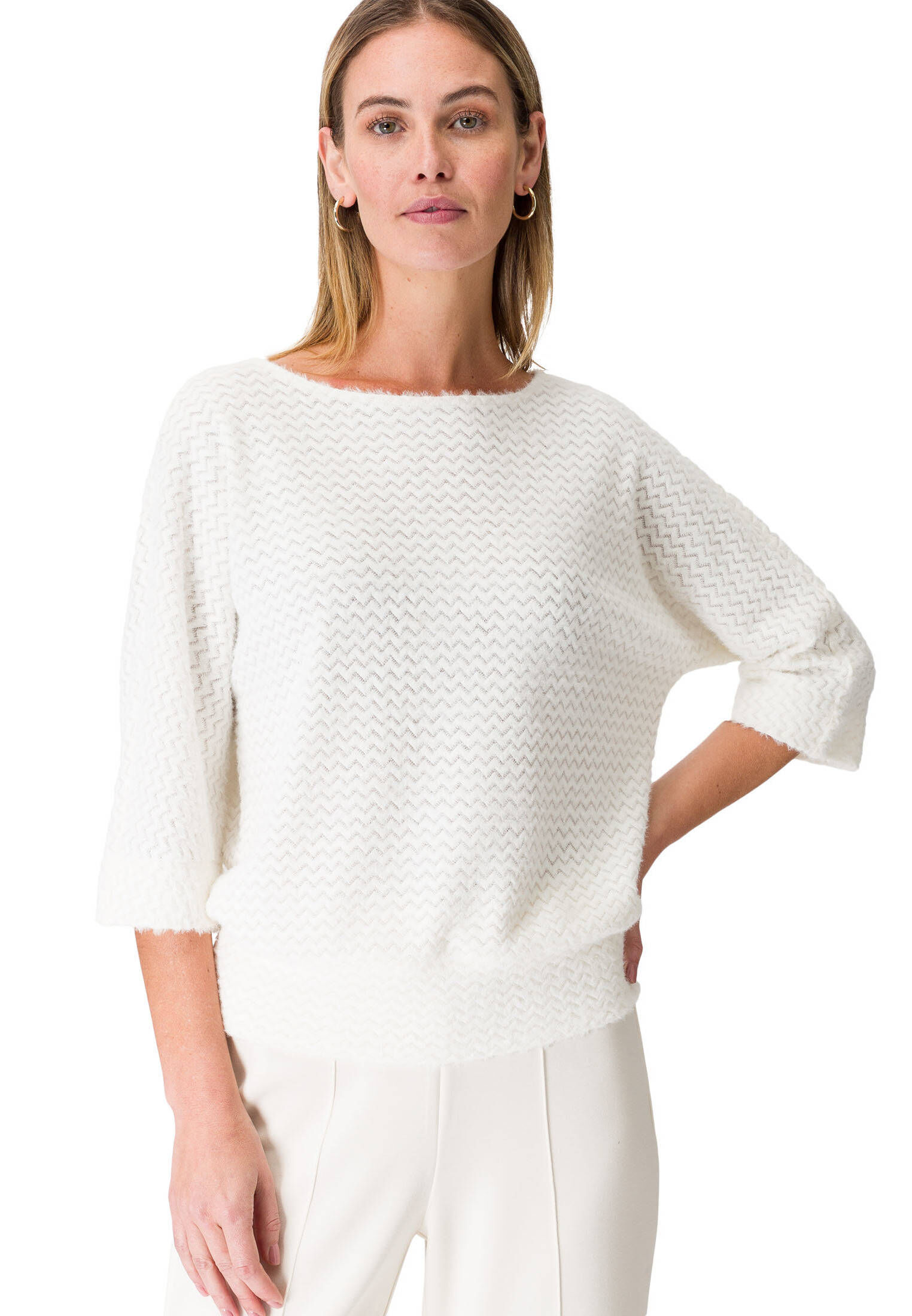 zero| Damen Sweatshirt mit Dreiviertelarm
