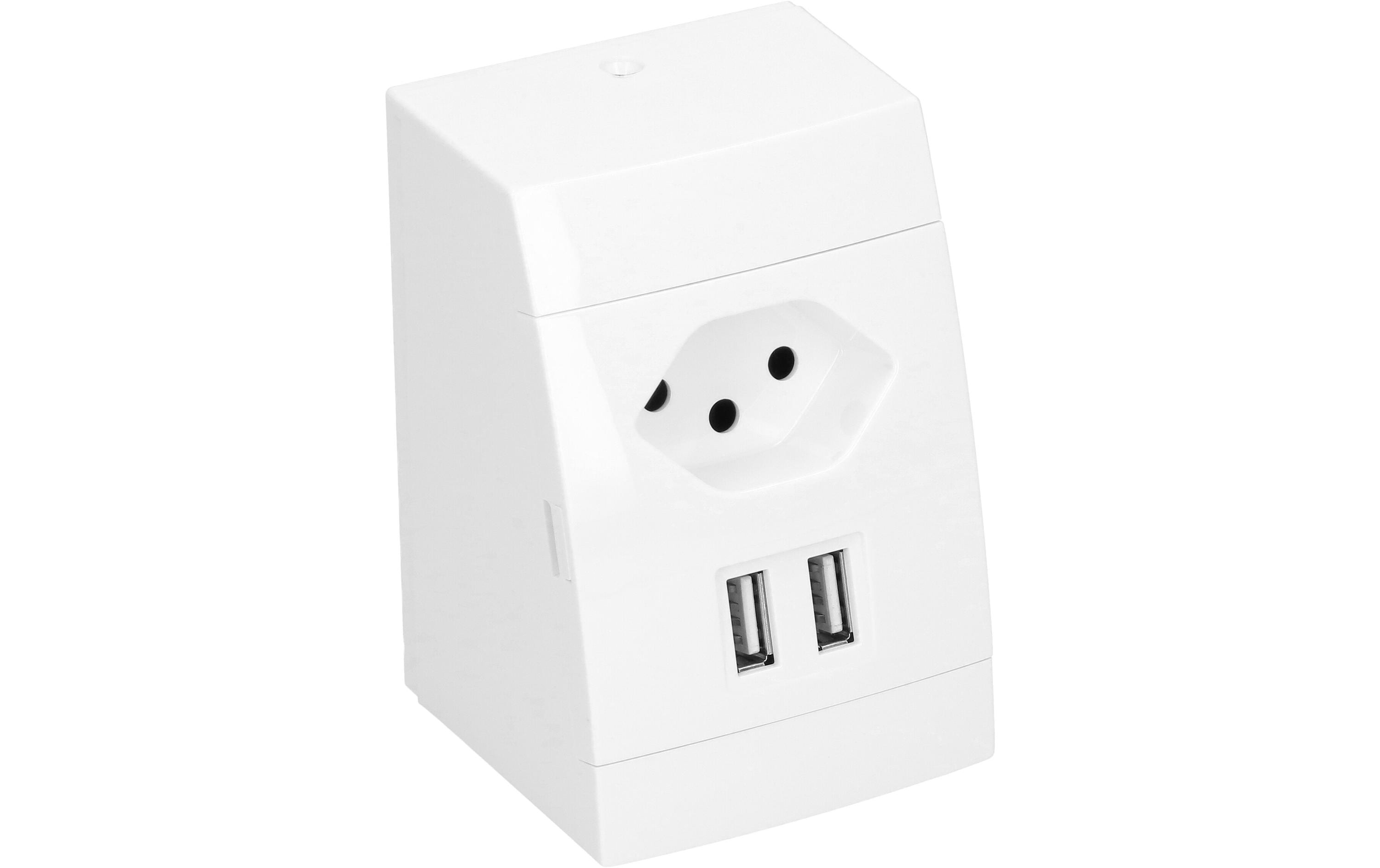 Steckdose AP 1x T13, 2x USB, WeissAufputz-Kombisteckdose mit 1x T13 Steckdose, USB Doppelcharger und Steckklemmen
