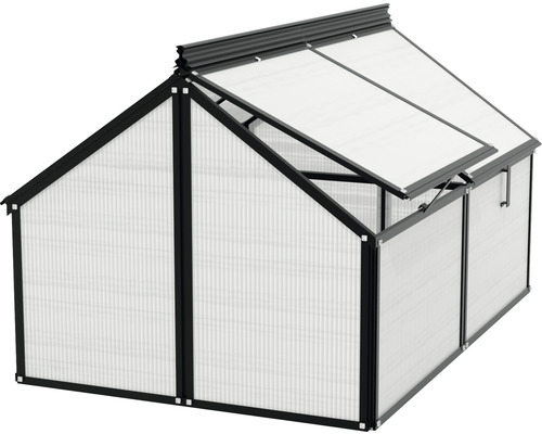 Kweekbak, kweekbakuitbreiding Gaia, dubbelwandige polycarbonaatplaten 4 mm, 119,3 x 83,1 x 71,9 cm, zwart
