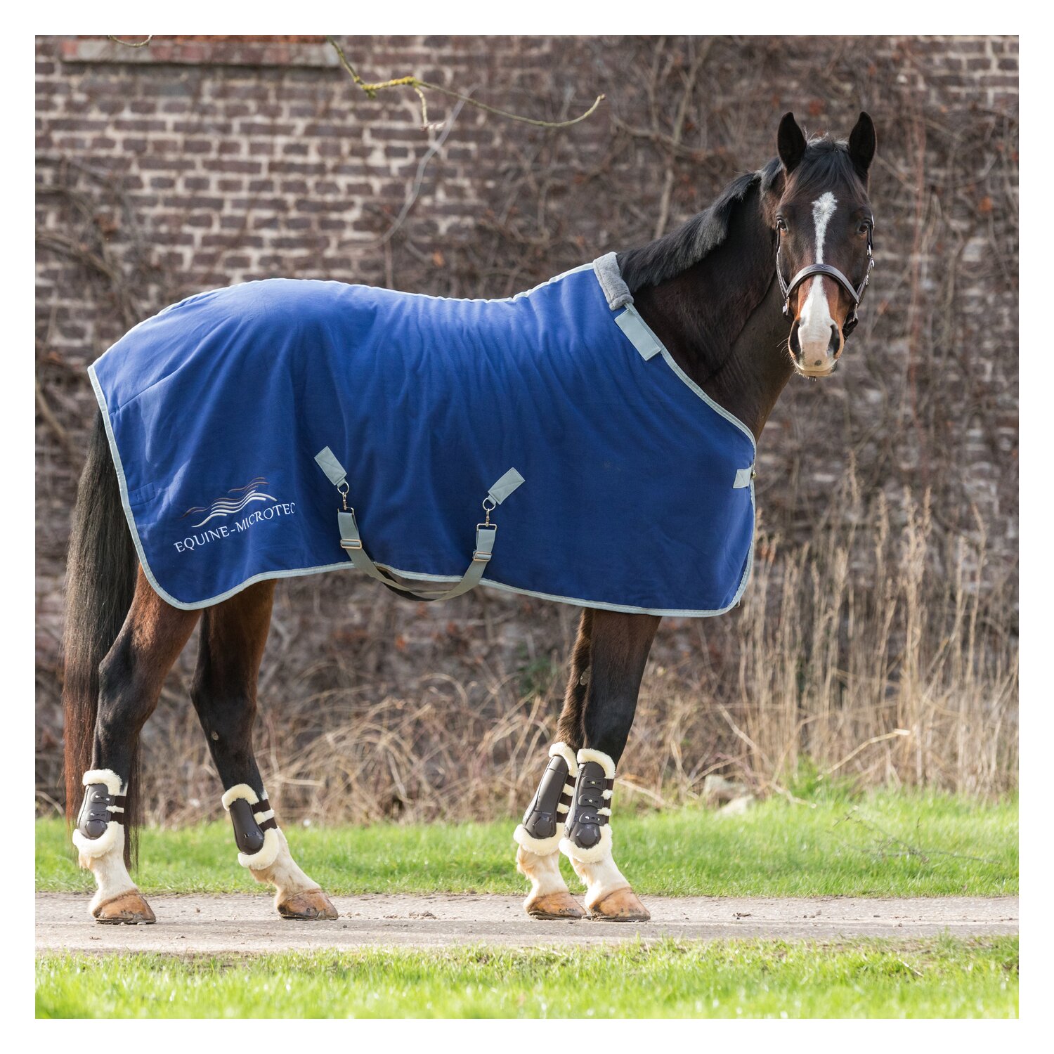 EQUINE-MICROTEC Abschwitzdecke Flanell Touch - twilight blue