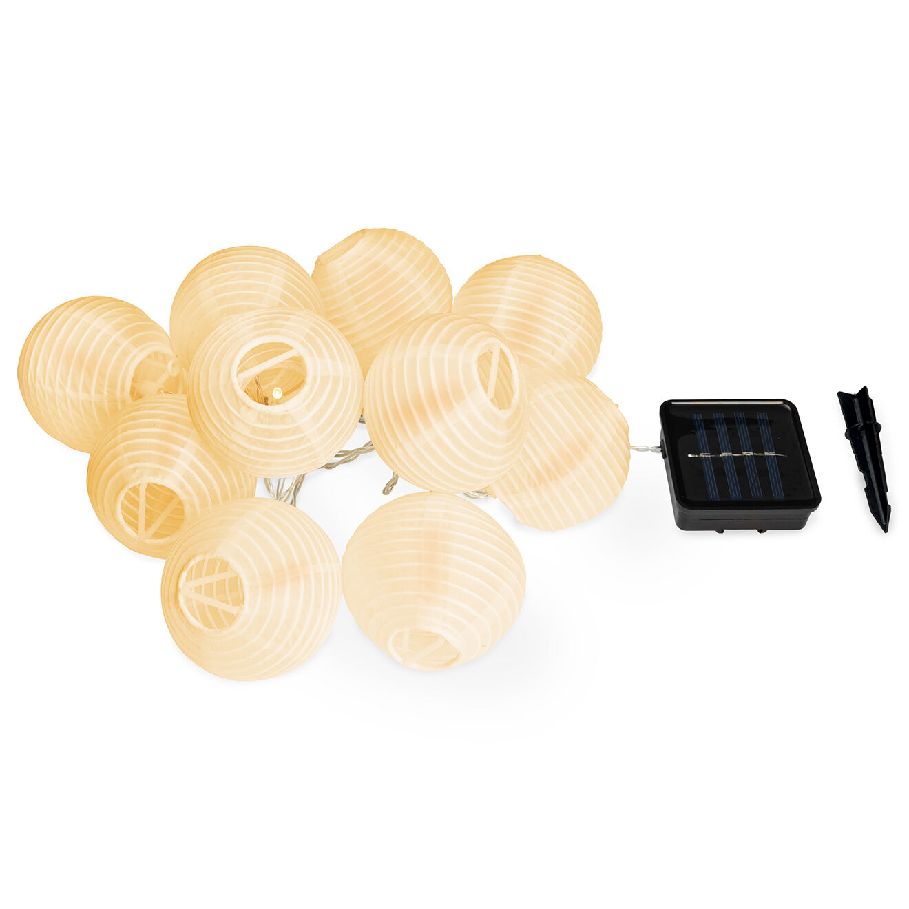 Pratik Garden Guirlande solaire Lampions blanches - 1 m
