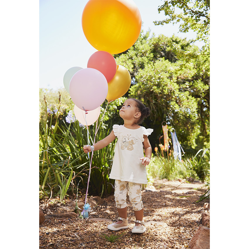 Ensemble de cérémonie tunique + caleçon imprimé pour bébé fille