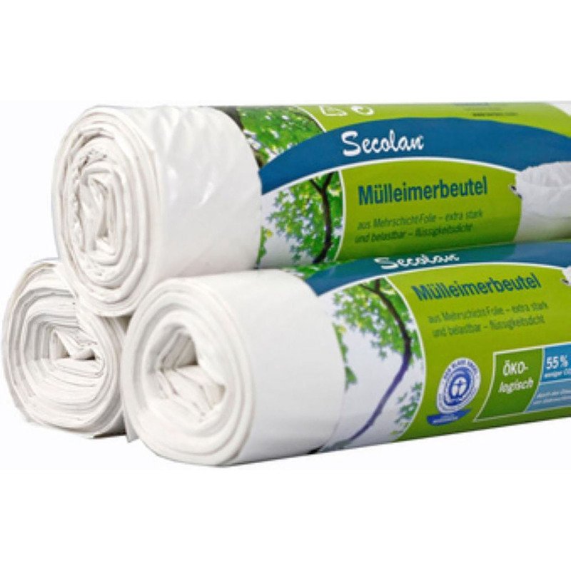 Sac poubelle sans fermeture, blanc