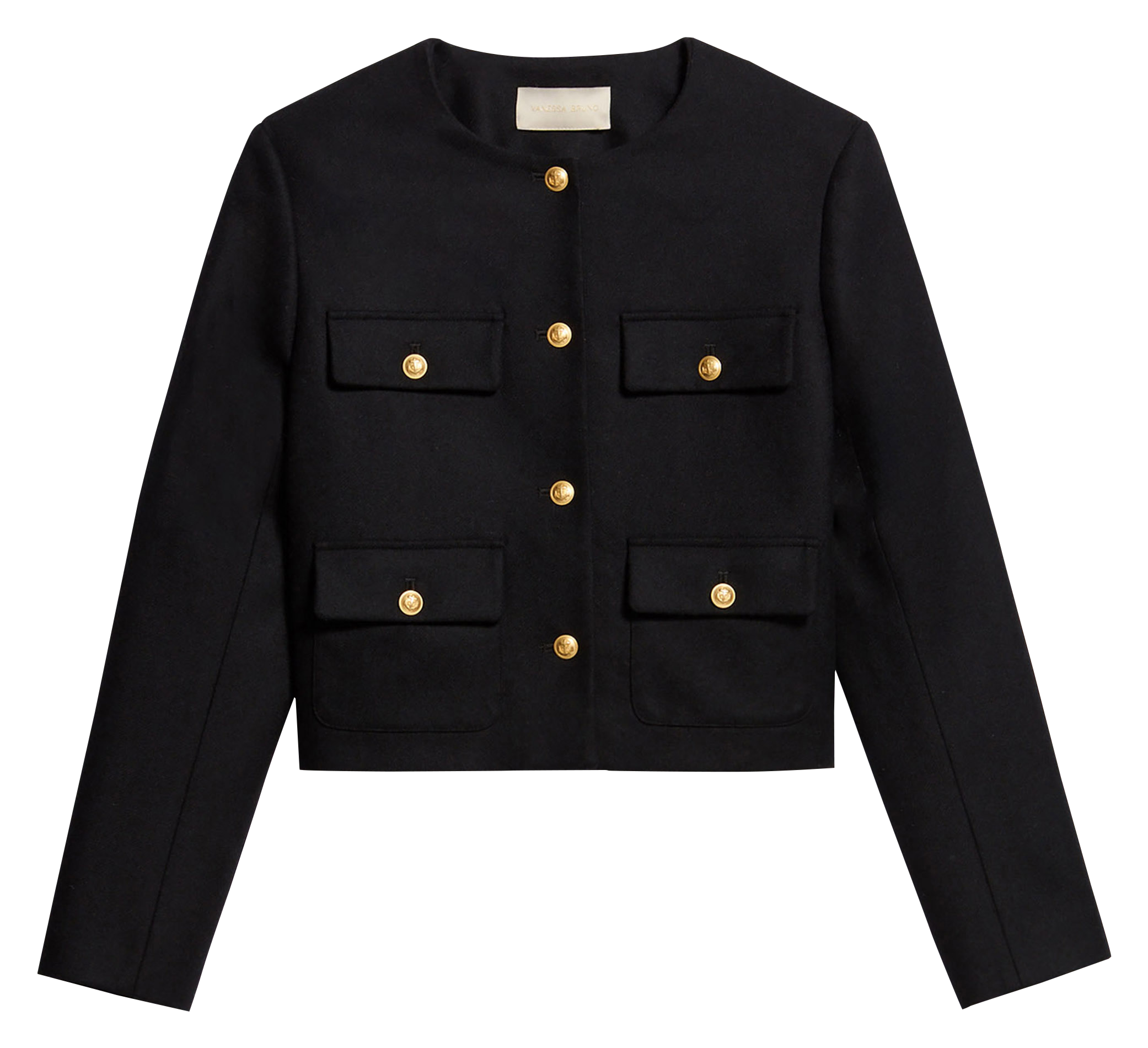 DEANA - Veste col rond en tweed | Noir