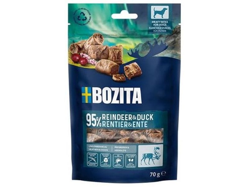 Bozita Leckerli Meaty Bites Rentier & Ente 70 g Snack für Hunde