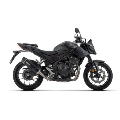 Silencieux Arrow Indy race Alu Dark embout carbone - Gris / Noir