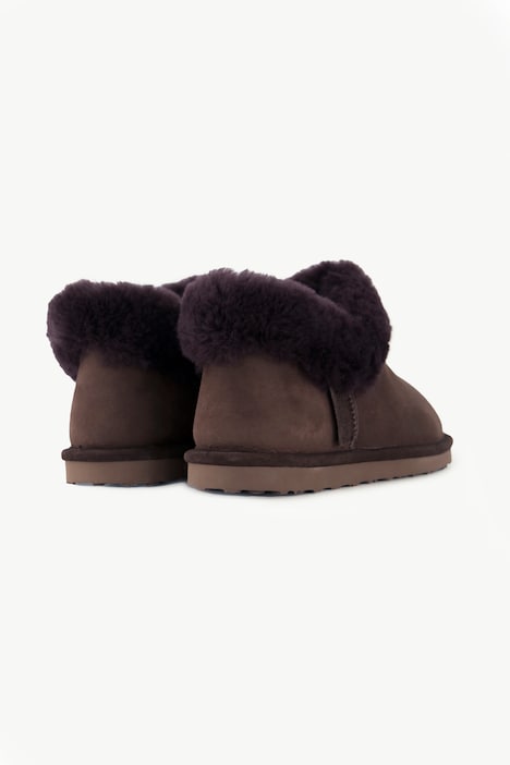 Lammfell-Schuh, Veloursleder, Lammfellfutter