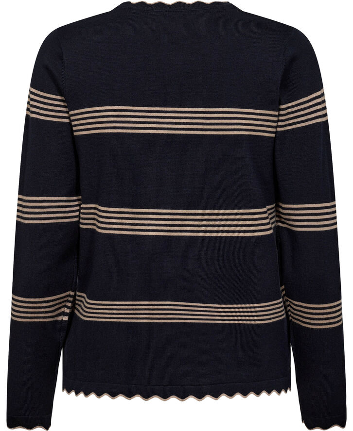 Micha BB Jumper_ BBViscoseStripeKnit Navy/camel