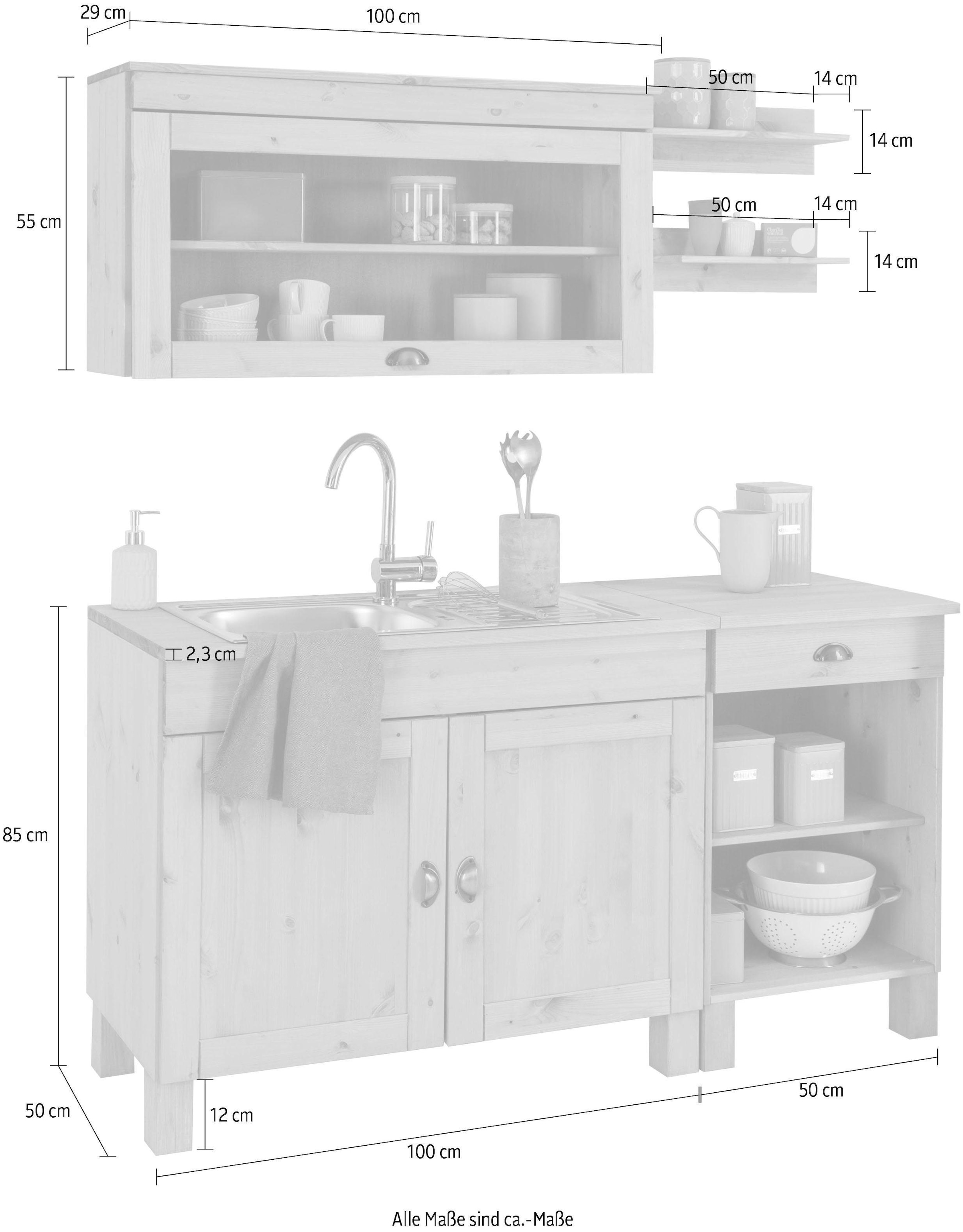 Home affaire Pantryküche »Oslo« Breite 150 cm, ohne E-Geräte