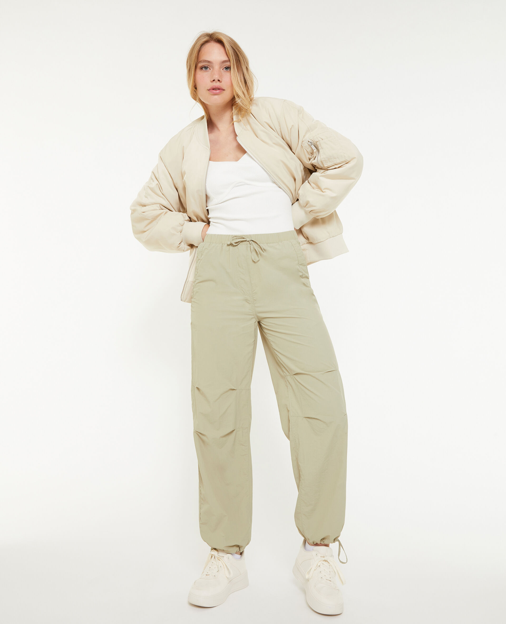 Pantalon parachute - Vert kaki