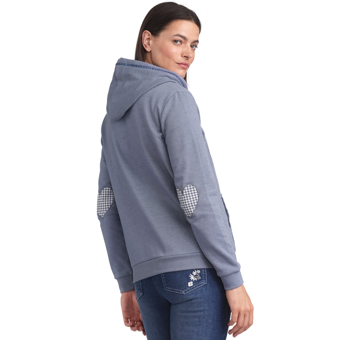 Gina Benotti Damen Sweatjacke mit Herz-Motiv hellblau