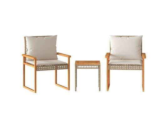 LES TENDANCES - Ensemble table et chaises de jardin-beige-2 places-518820