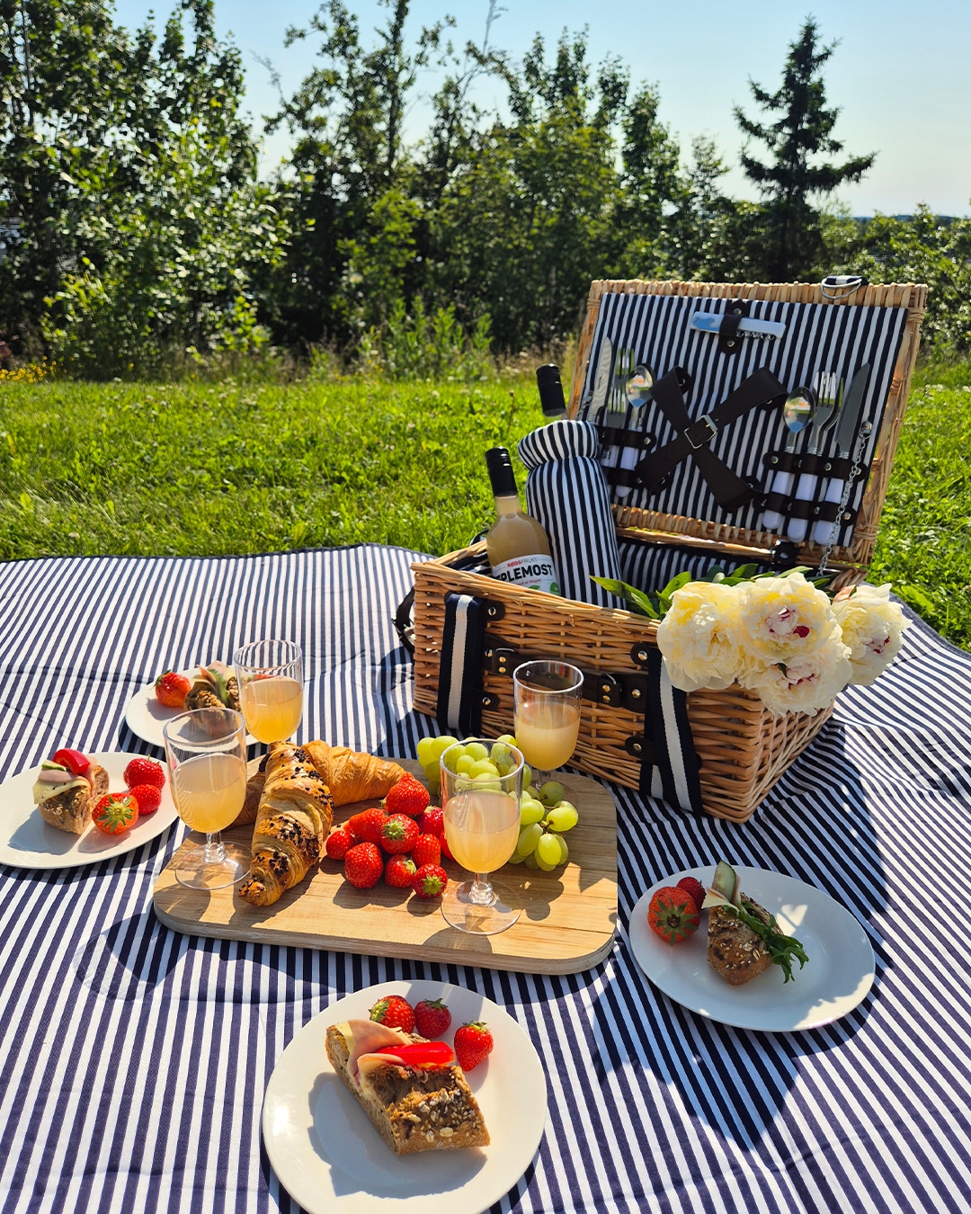 Piknikkurv m/kjølebag, komplett