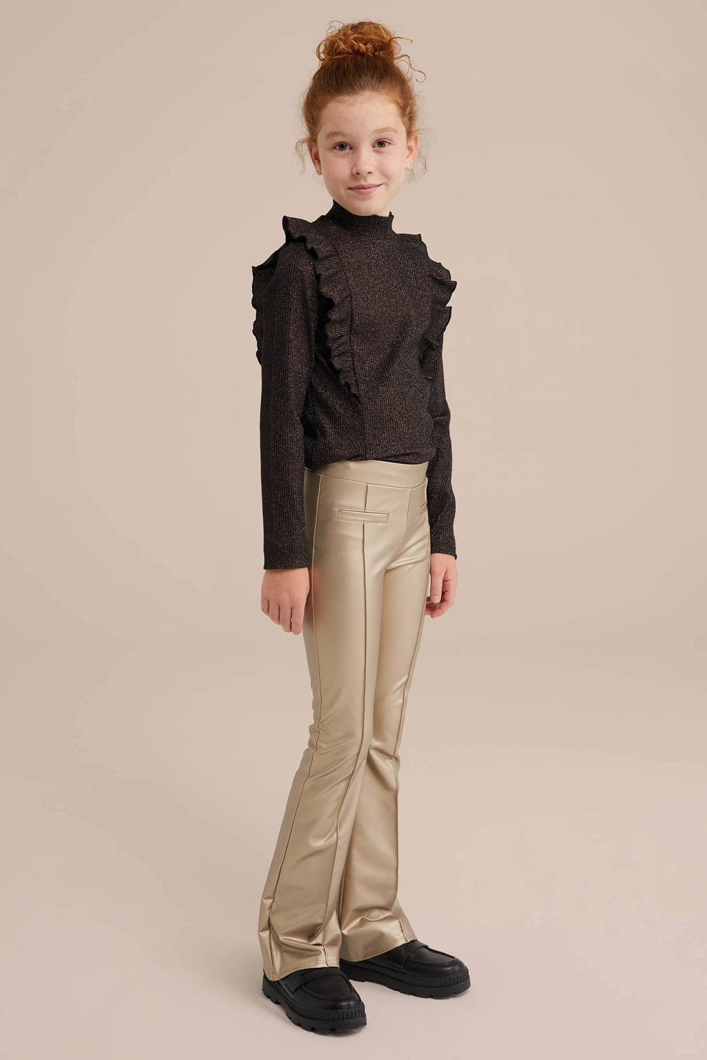 WE Fashion gebreide trui zwart glitter