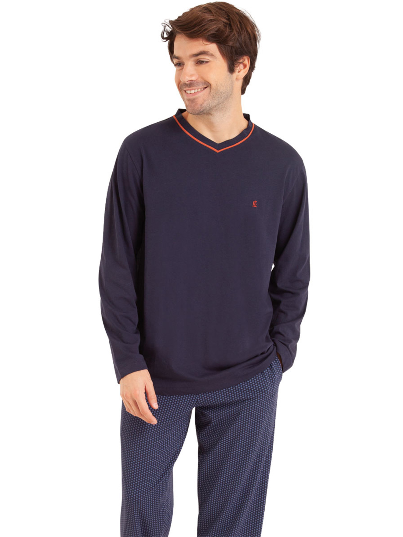 Pyjama col V en maille jersey