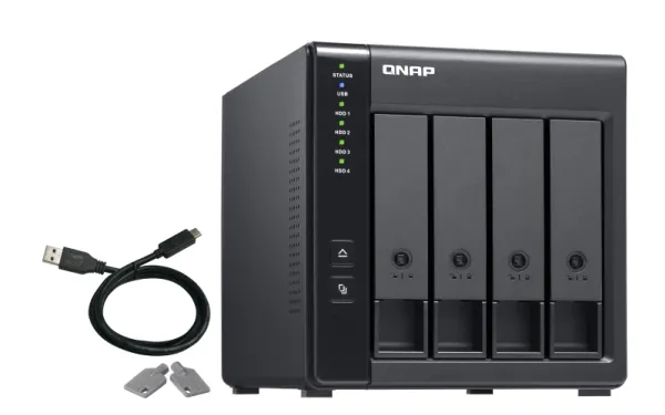 QNAP TR-004 - Harddisk-array - 0 TB - 4 bays (SATA-300) - USB 3.2 Gen 1 (ekstern)