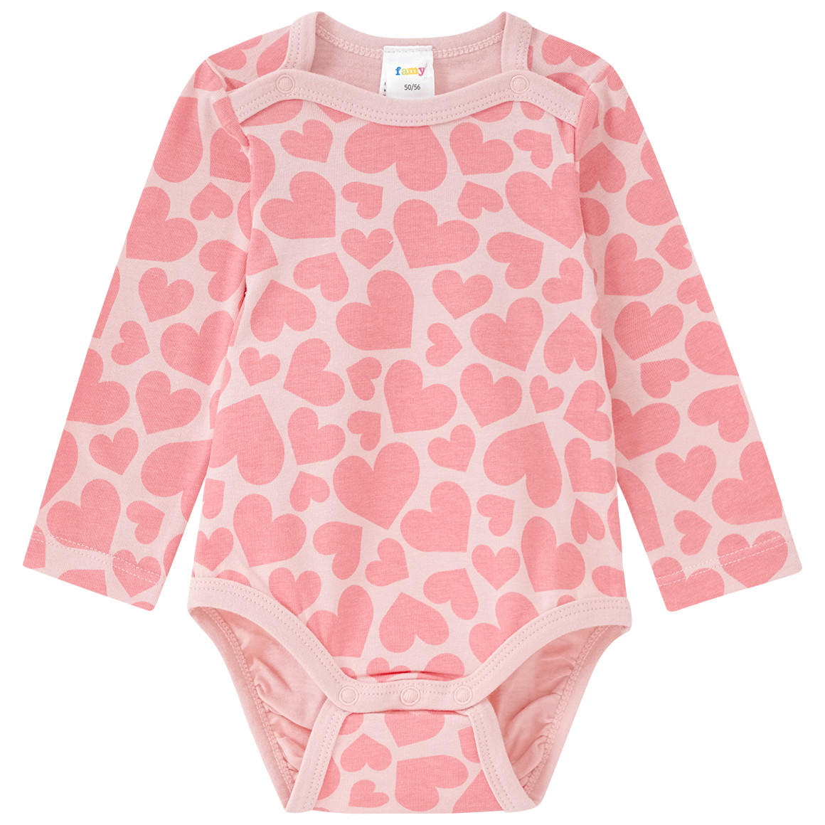 Famy 3 Baby Bodys mit Herzen blau / rosa