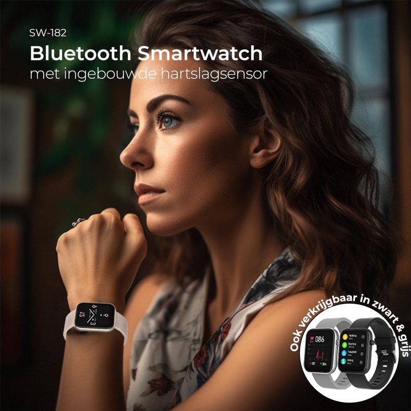 Denver - SW-182GR - Bluetooth Smartwatch - Grijs - 1,7-inch Display - IP68
